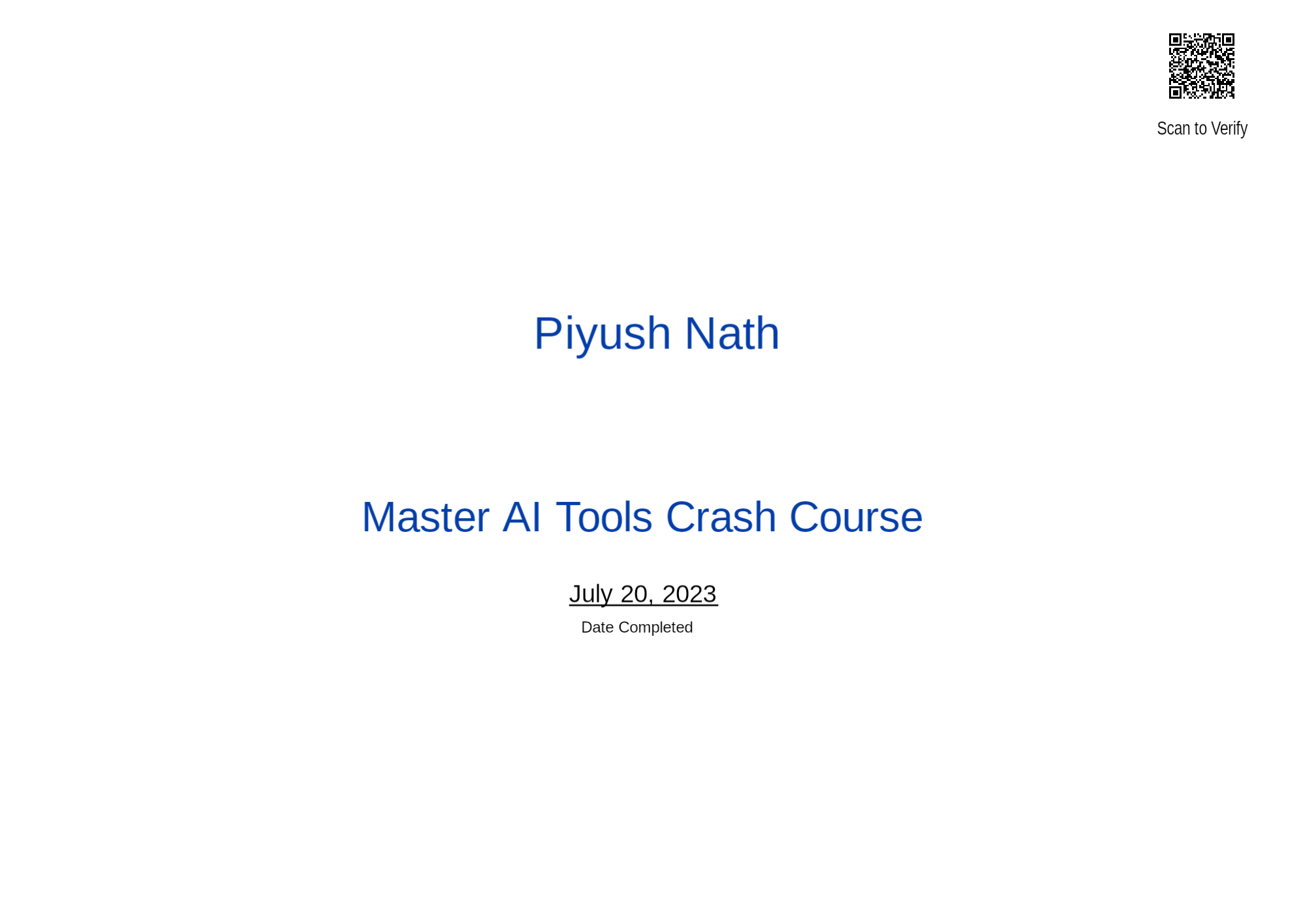 IZAcademy Certificate
